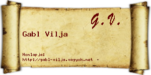 Gabl Vilja névjegykártya